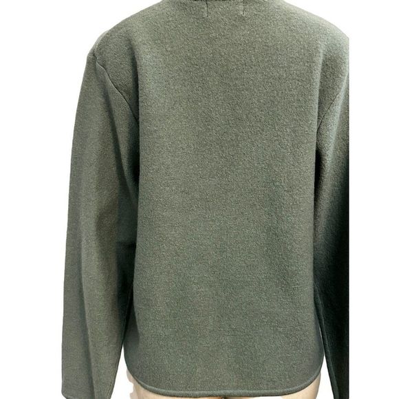 Woolrich Cardigan  Olive Green Cardigan  100%  Lambs Wool Full Zip Size L #1119 - Picture 6 of 16